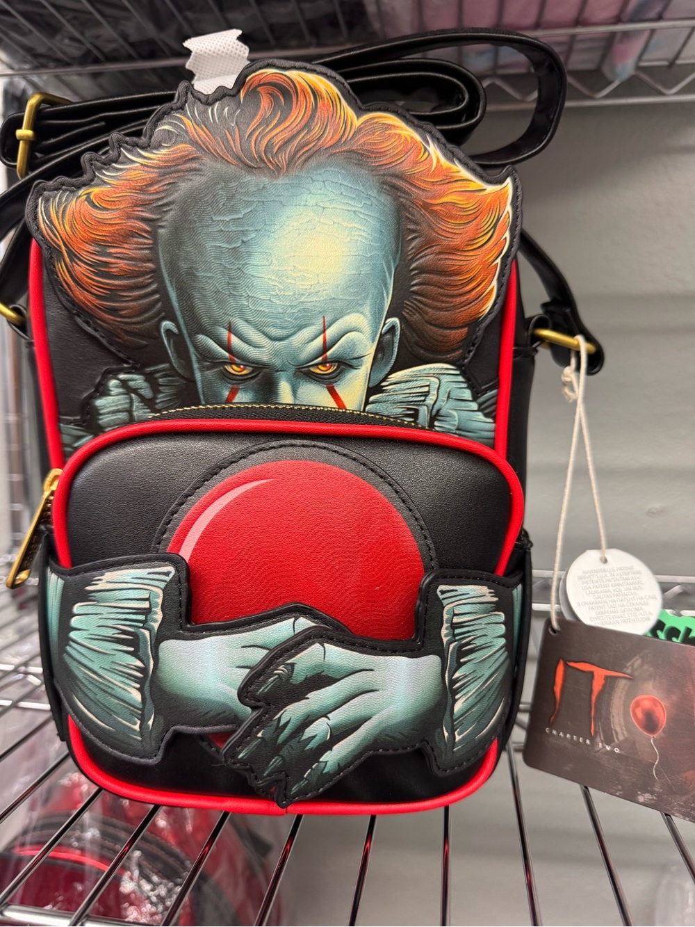 Loungefly IT Movie Pennywise Crossbody Bag - Black & Red